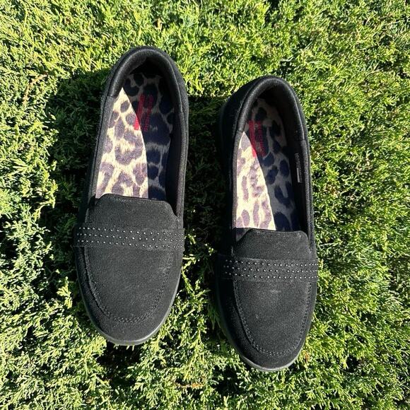 Skechers Women’s Leather Stud Embellished Loafers‎ Size 9 Black - Picture 6 of 17